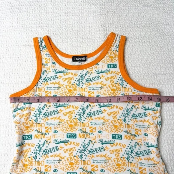Tk Sapkid orange/blue aop graphic tank from japan - Picture 4 of 5